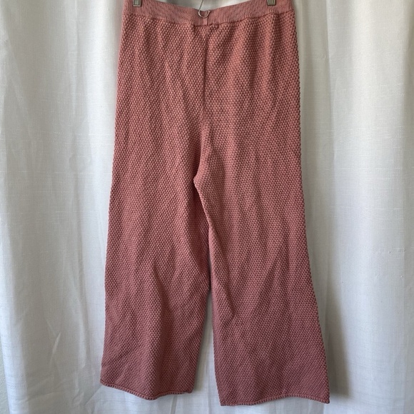 Free People Beach Hailee Sweater Bottoms Pink Coral Wide Leg Knit size M - Picture 6 of 11
